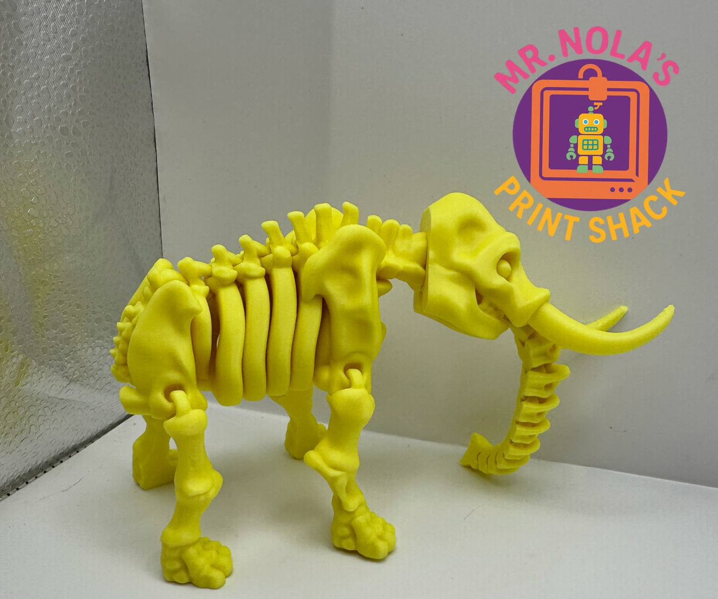 Print Shack 3D Printed Glow in the Dark Elephant Skeleton