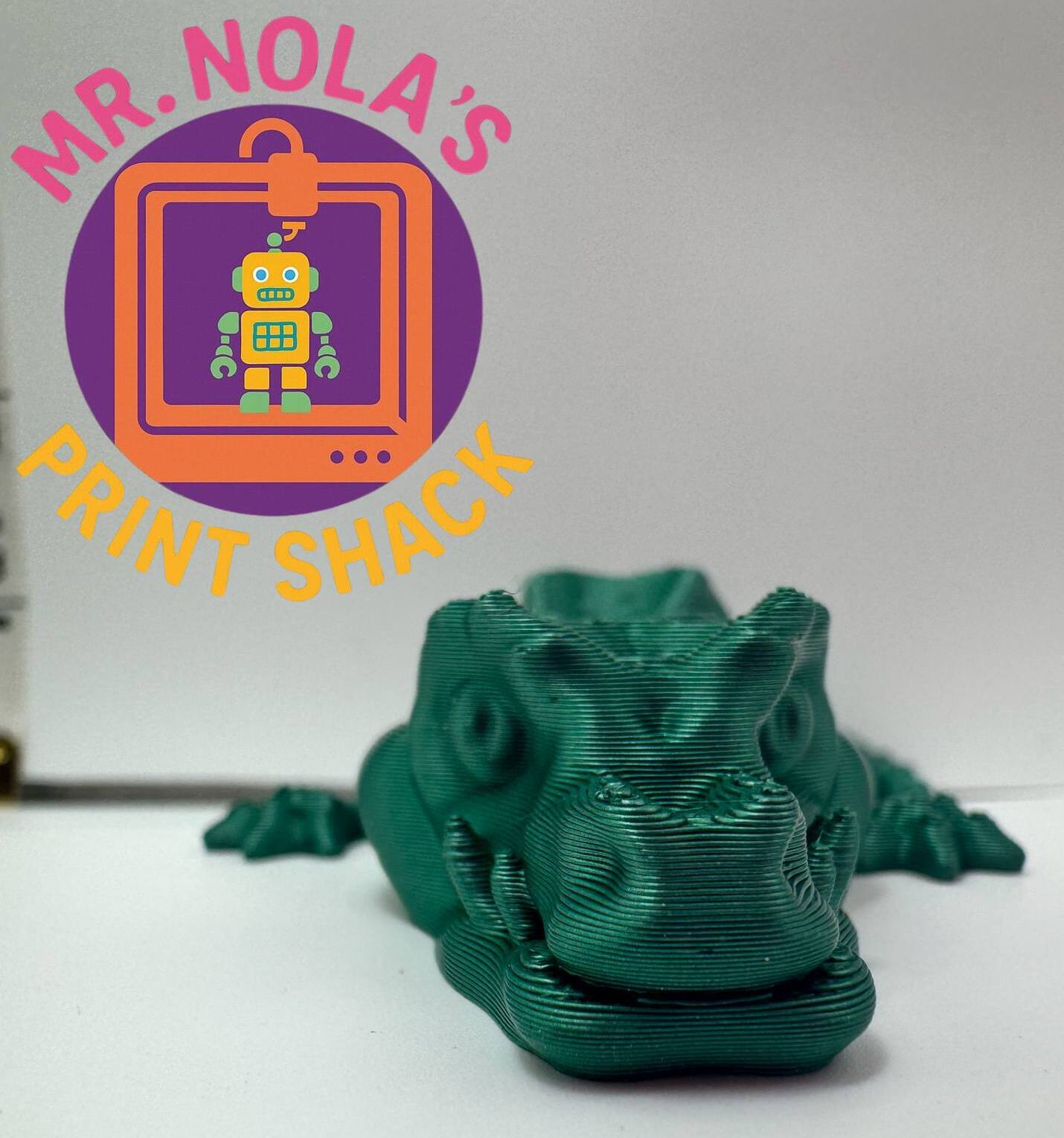 Print Shack 3D Printed Grizzle Swamp Puppy (Gator) Green and Babies
