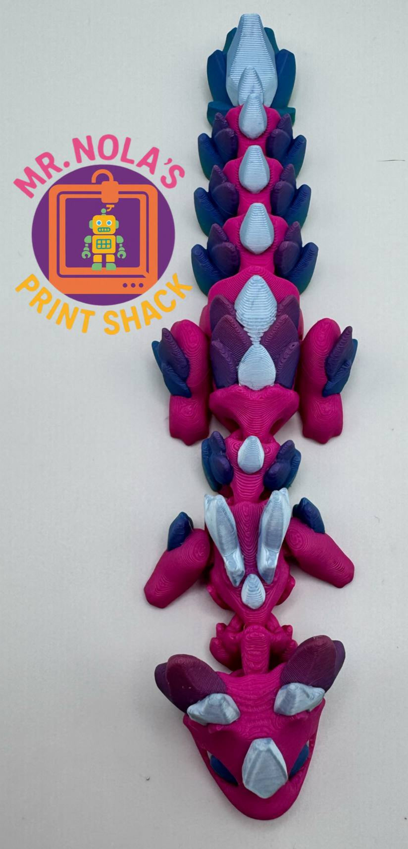 Print Shack 3D Printed Mini Pink Crystal Dragon
