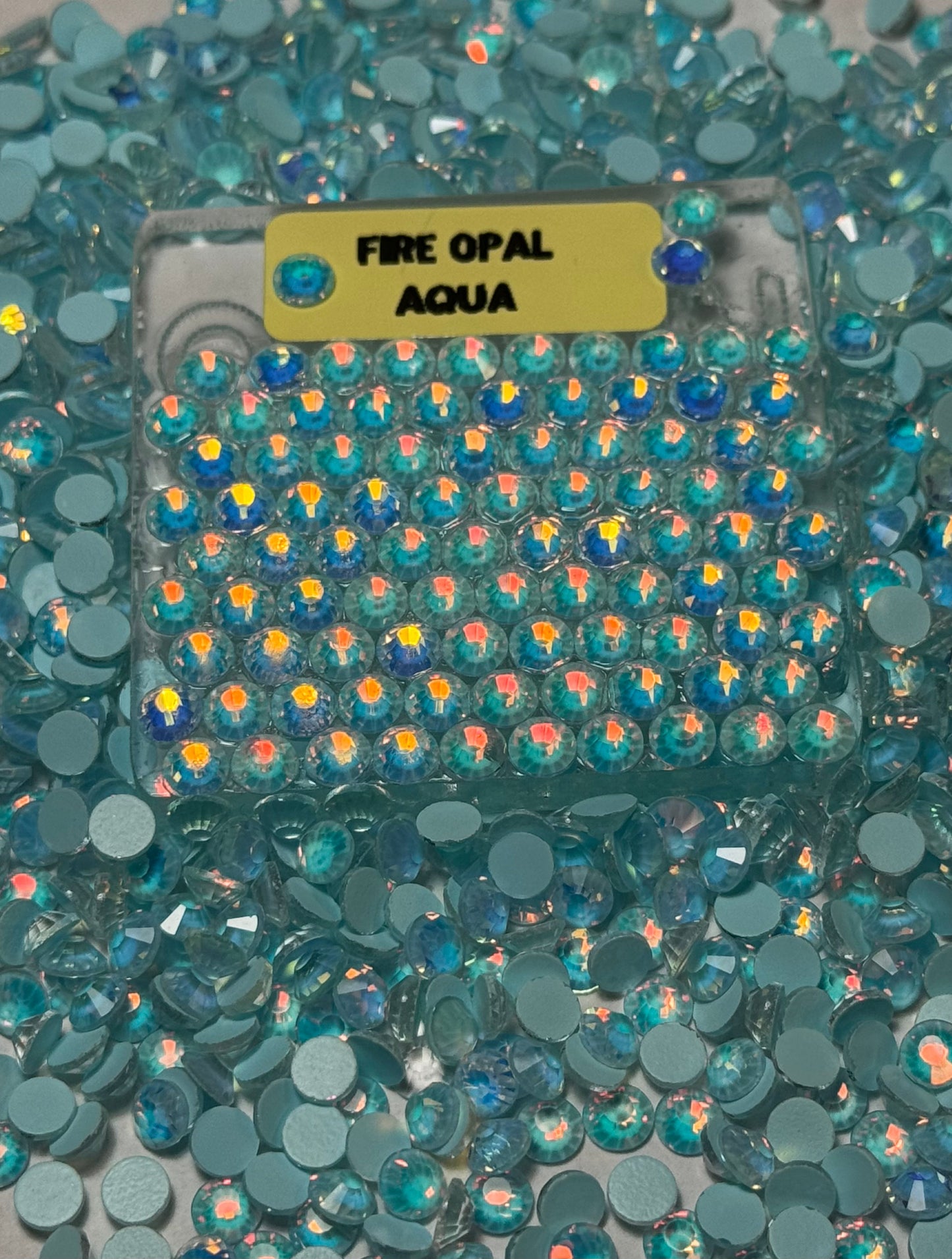 MNG Rocks Fire Opal Aqua Glass Rhinestone