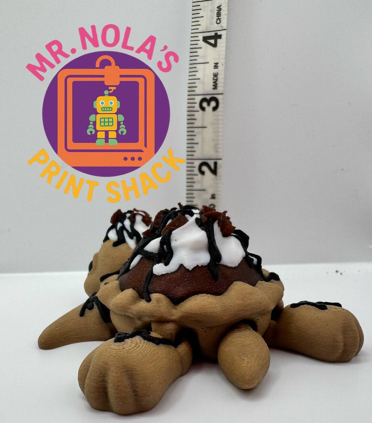 Print Shack 3D Printed Charlie Chocolate Cream Pie Turtle