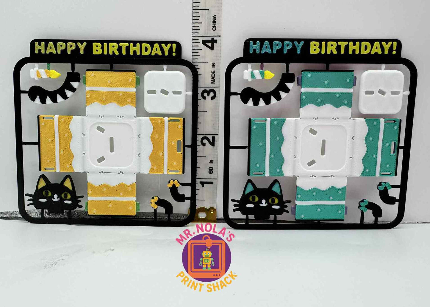 Print Shack 3D Printed Happy Birthday Kitty Pop-Up Kit Card