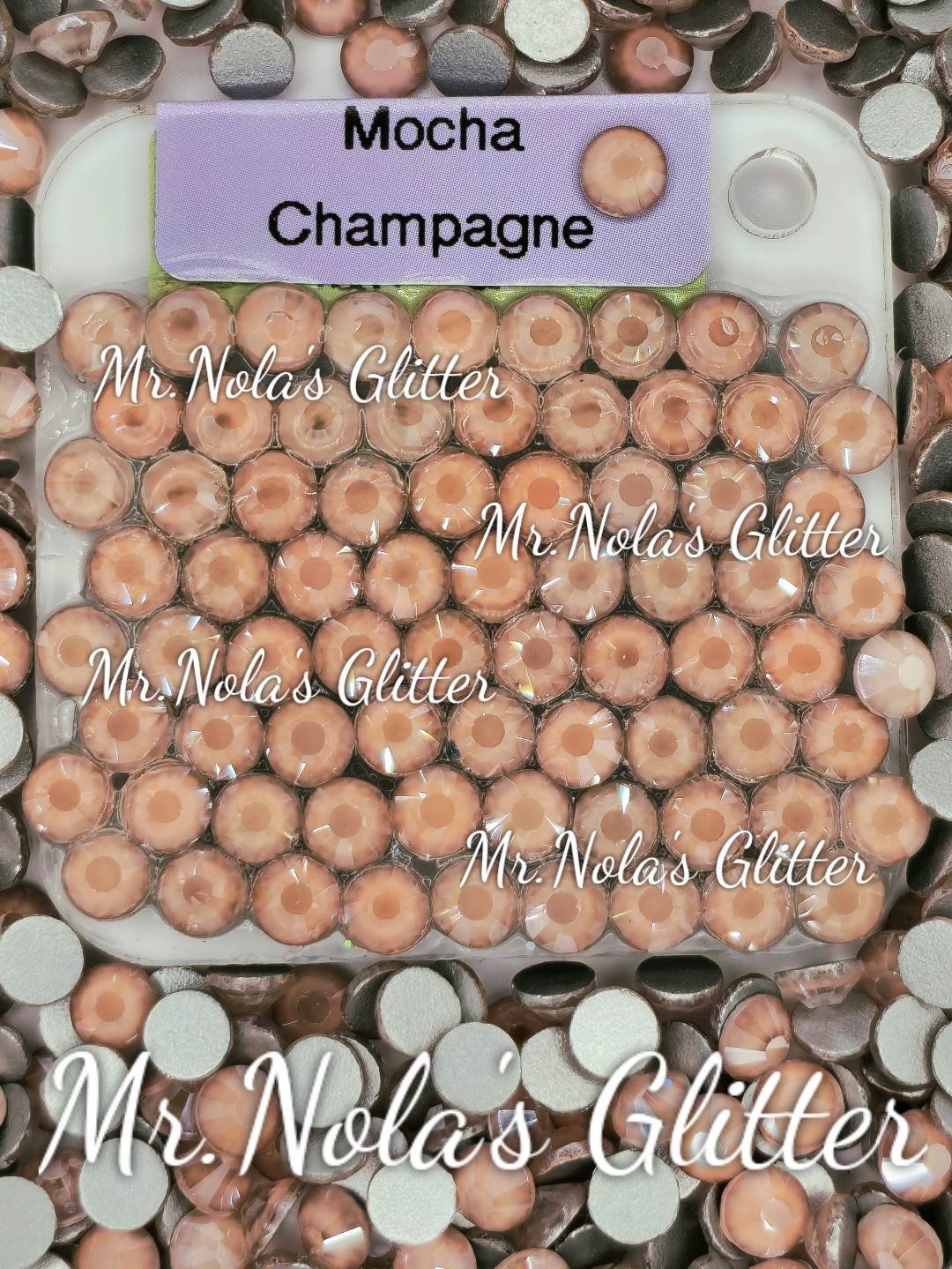 MNG Rocks Mocha Champagne Glass Rhinestone