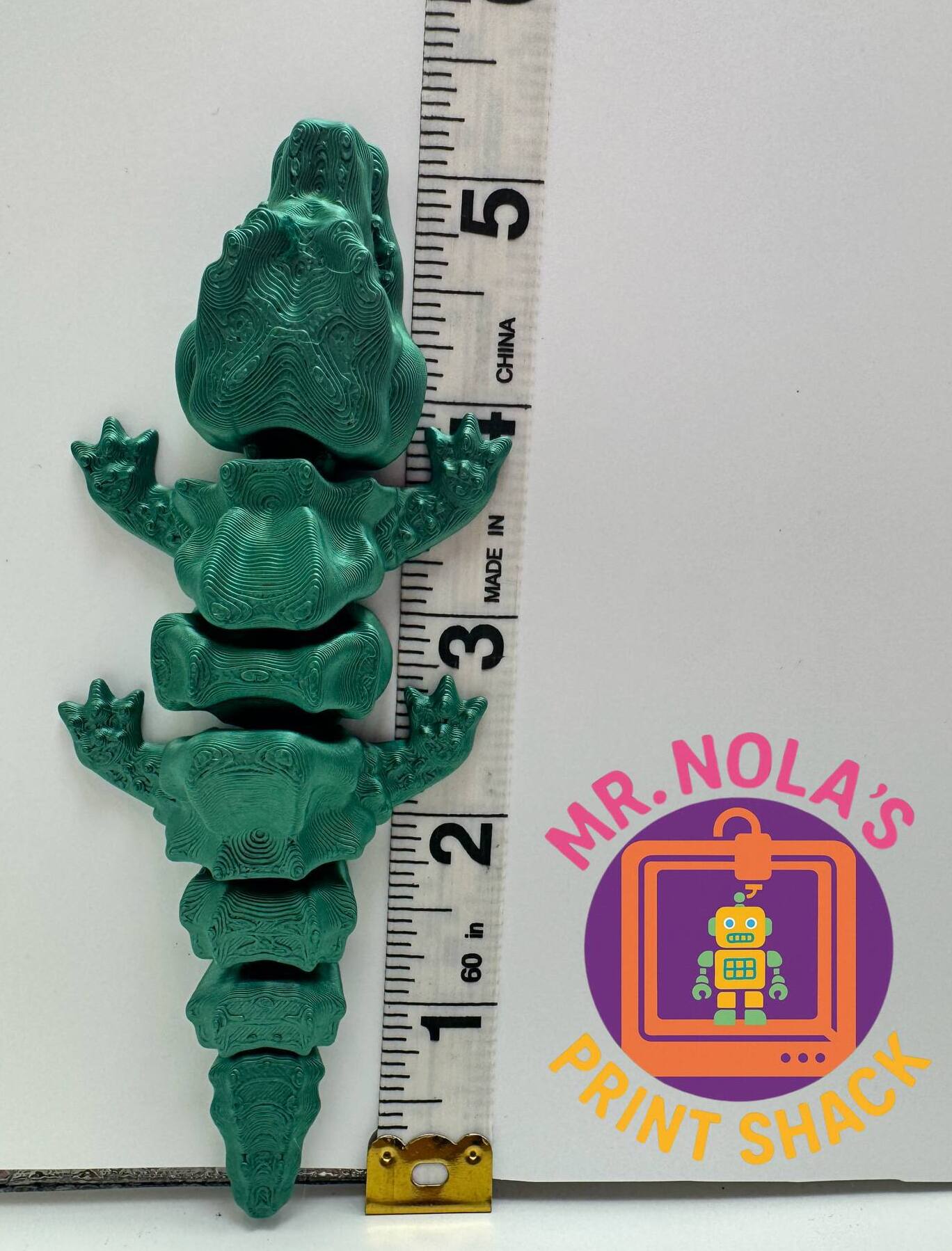 Print Shack 3D Printed Grizzle Swamp Puppy (Gator) Green and Babies