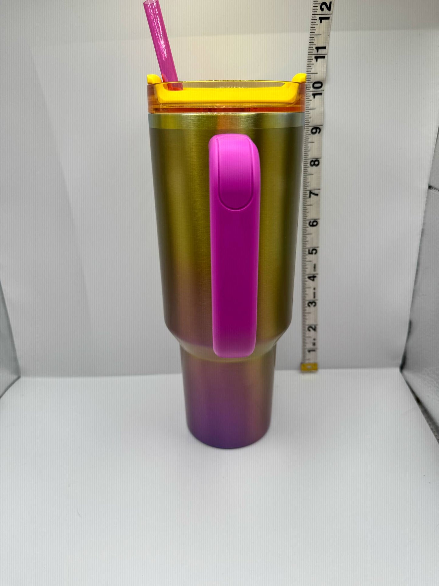 NEW STARBUCKS STANLEY SUMMER GRADIENT Tumbler 40 oz Quencher LIMITED GOLD PURPLE