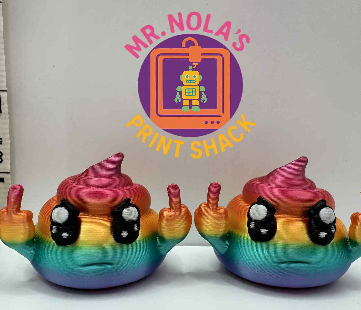 Print Shack 3D Printed Rude-Toot The Rainbow Poop and Decal