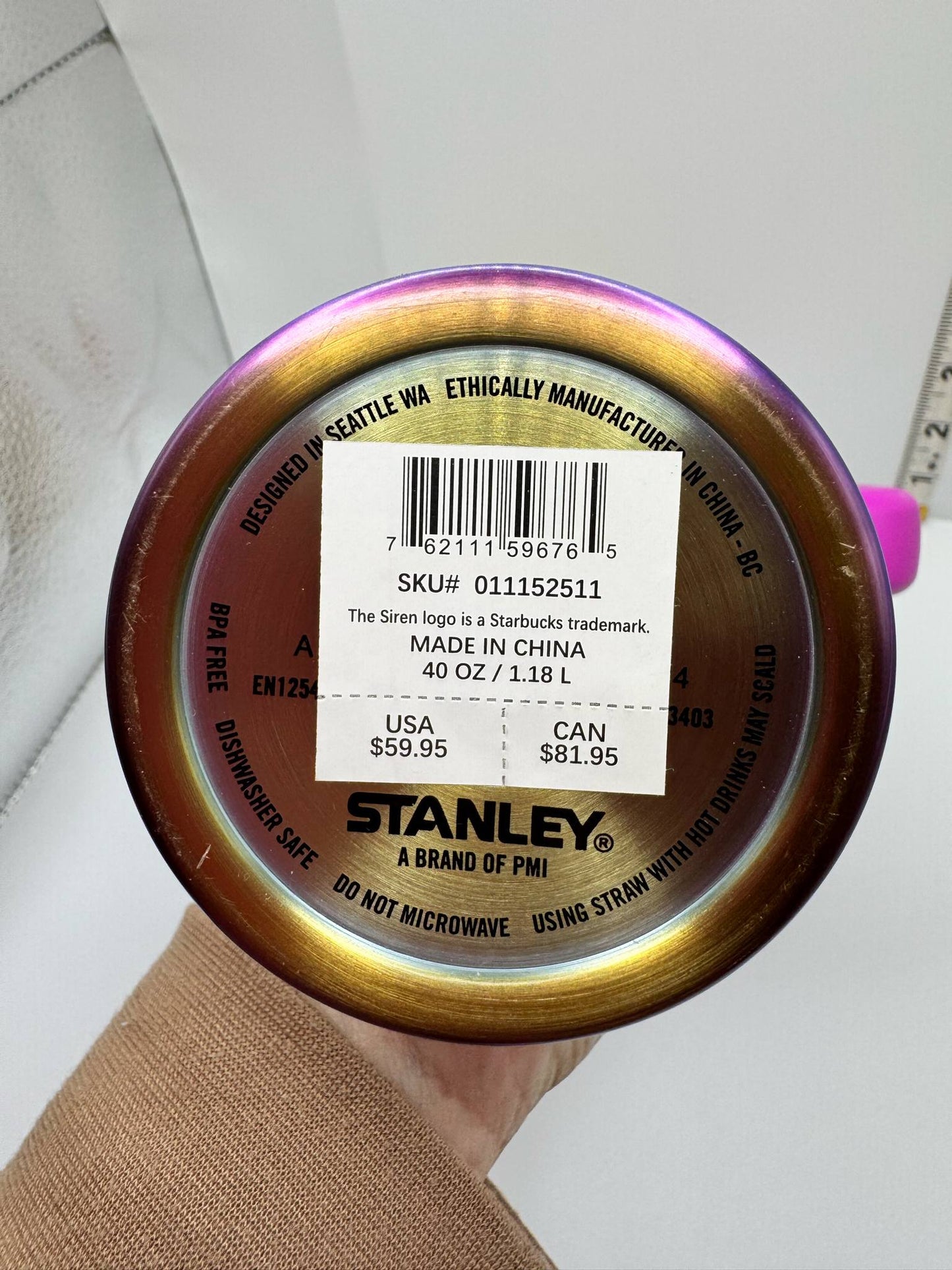 NEW STARBUCKS STANLEY SUMMER GRADIENT Tumbler 40 oz Quencher LIMITED GOLD PURPLE