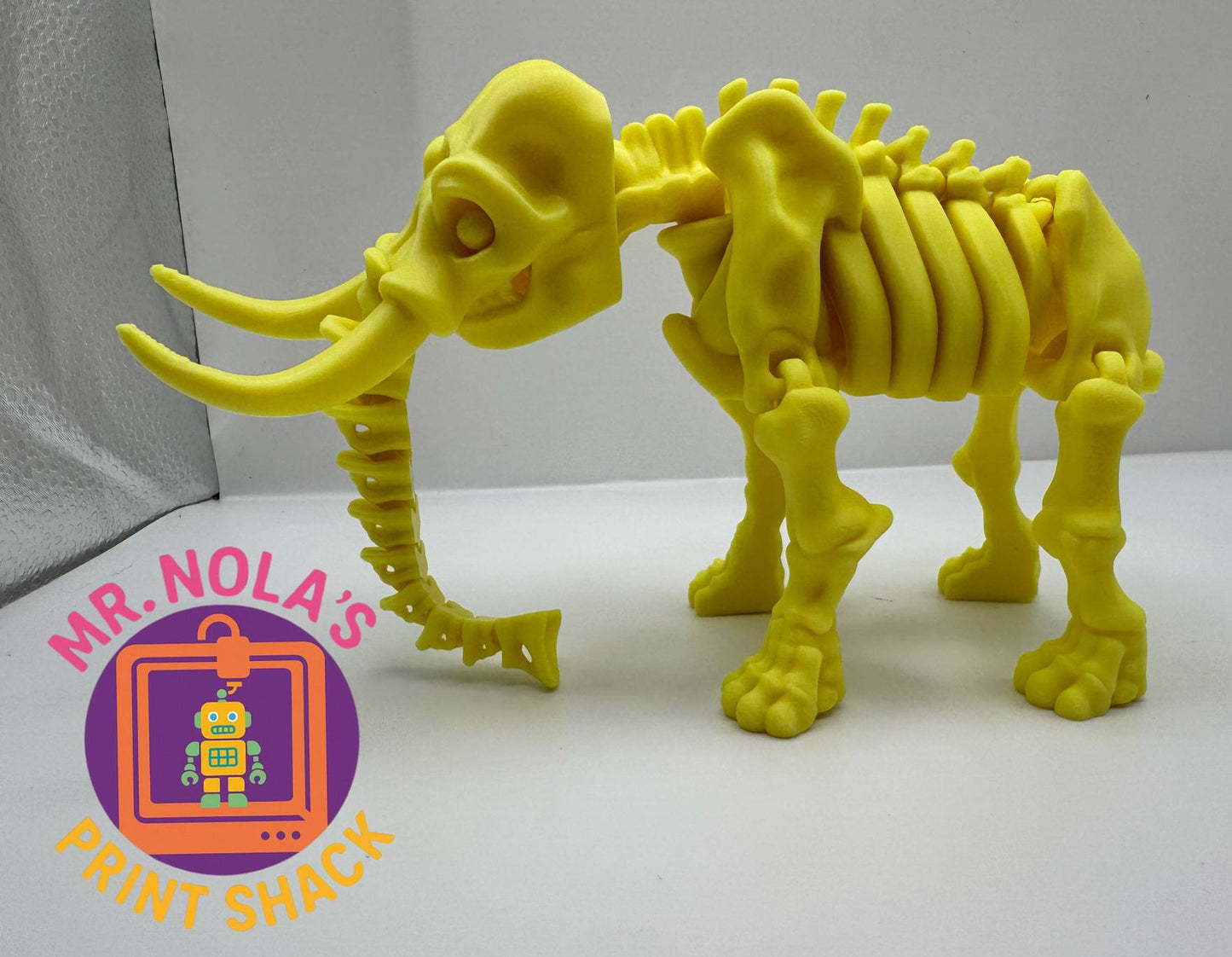 Print Shack 3D Printed Glow in the Dark Elephant Skeleton