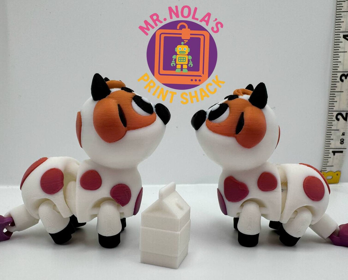 Print Shack 3D Printed Tequila Rose Cow with Milk Carton