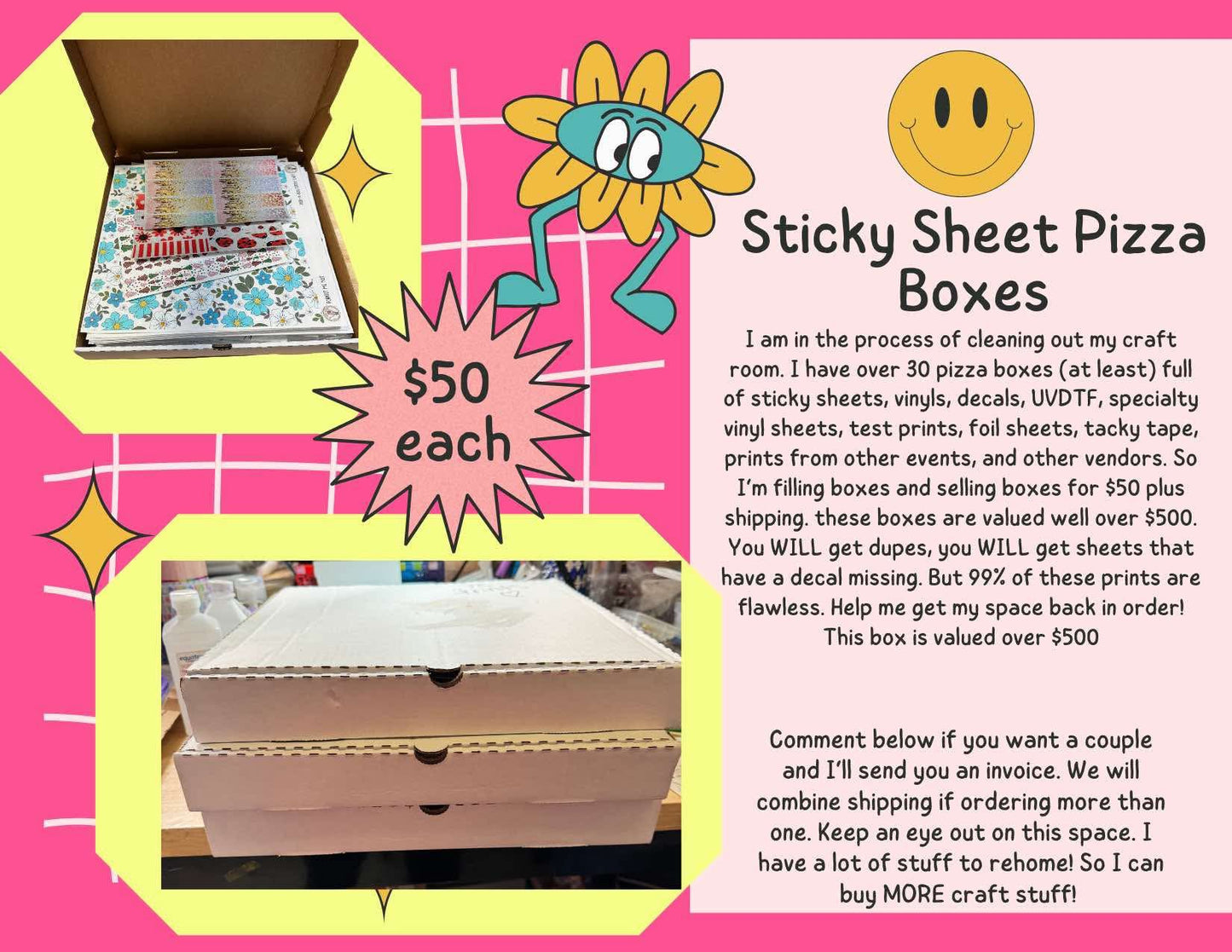 Mrs.Nola’s Craft Room Cleanout Sticky Sheets