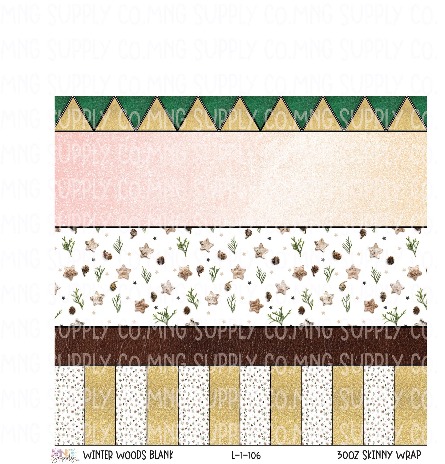 MNG Supply Sticky Sheet Winter Woods 30oz Skinny