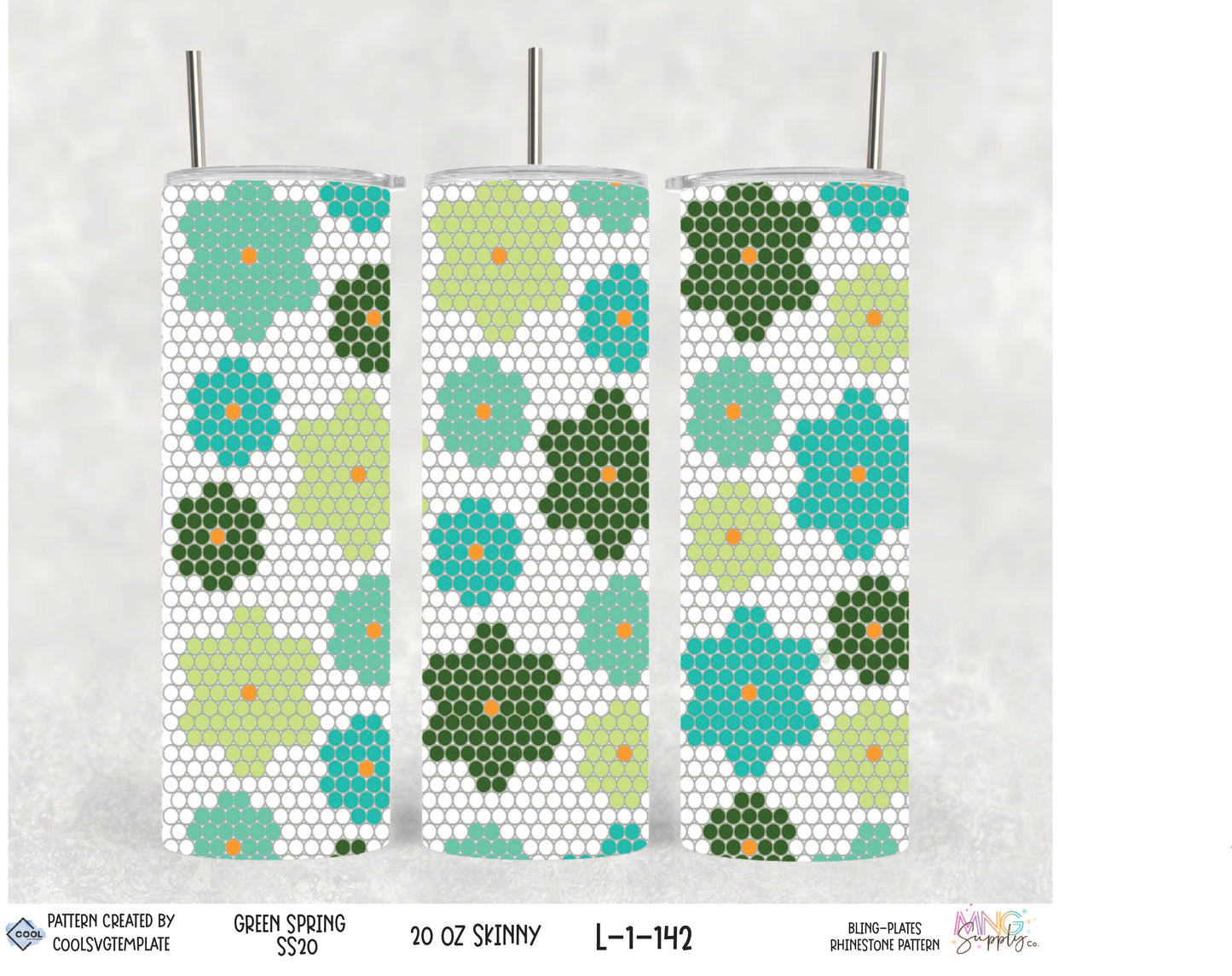 MNG Supply Bling Green Spring 20oz Skinny