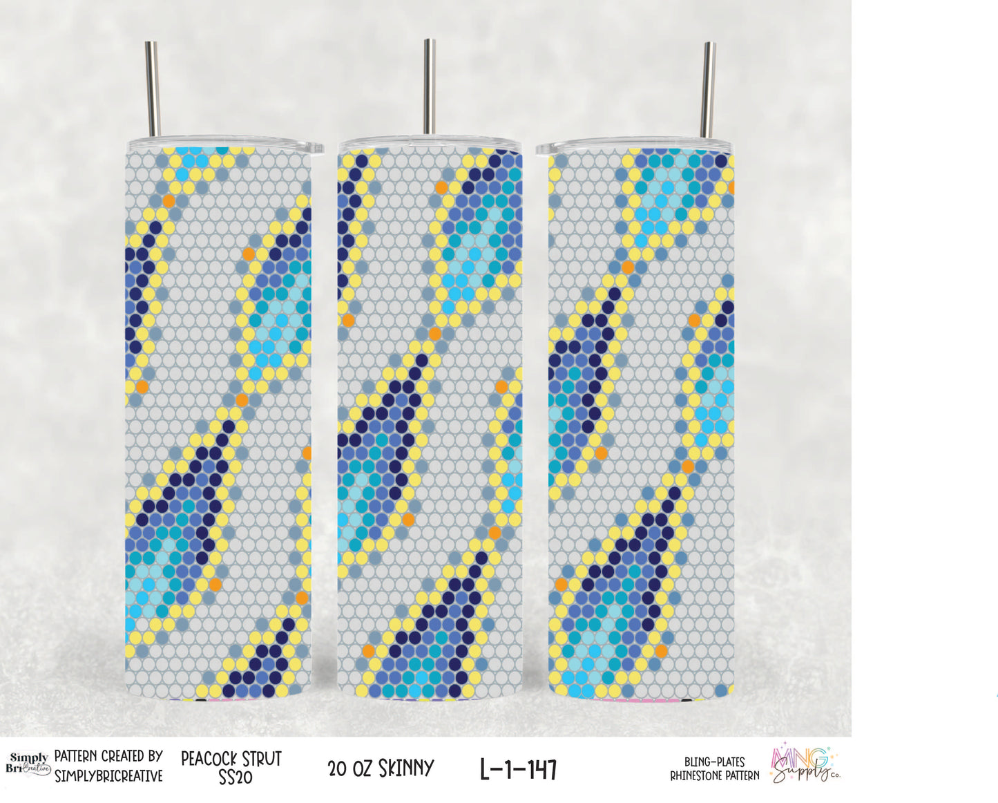 MNG Supply Bling Plate Peacock Strut 20oz Skinny