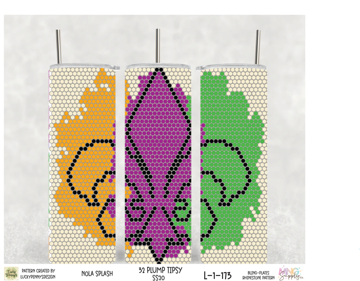 MNG Supply Bling Plate Nola Splash Pick Your Size (20-30-32)