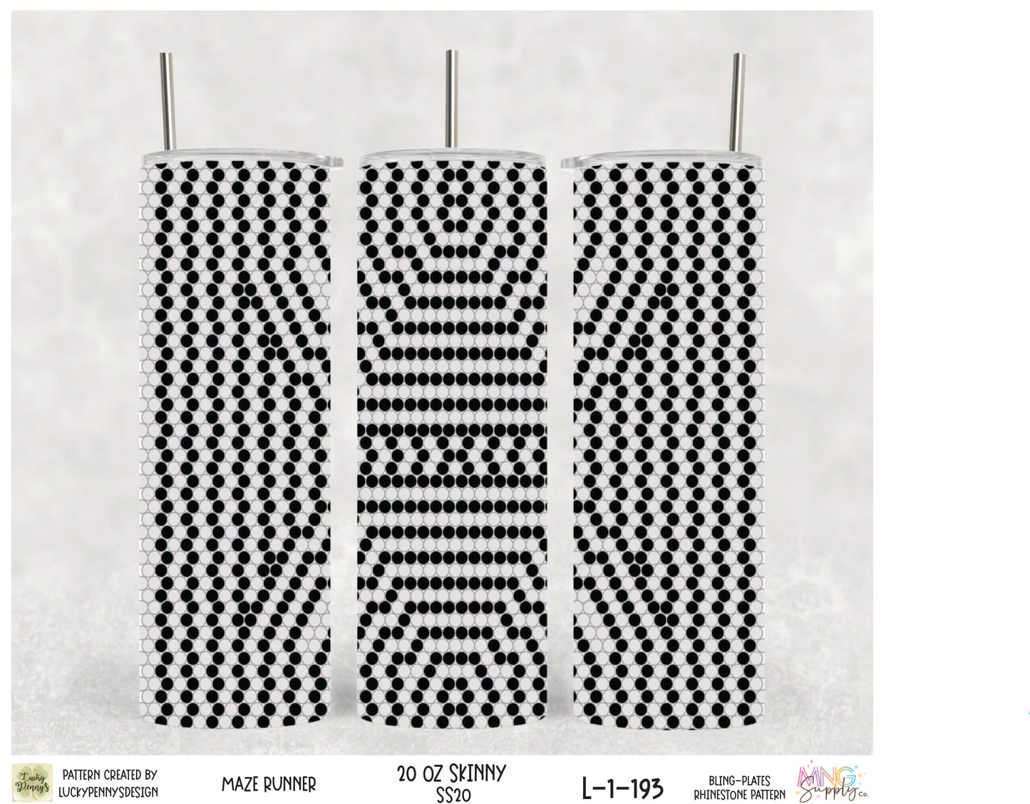 MNG Supply Bling Plate Maze Runner 20oz Skinny