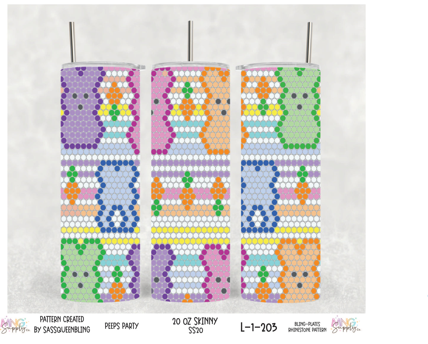 MNG Supply Bling Plate Peeps Party 20oz Skinny