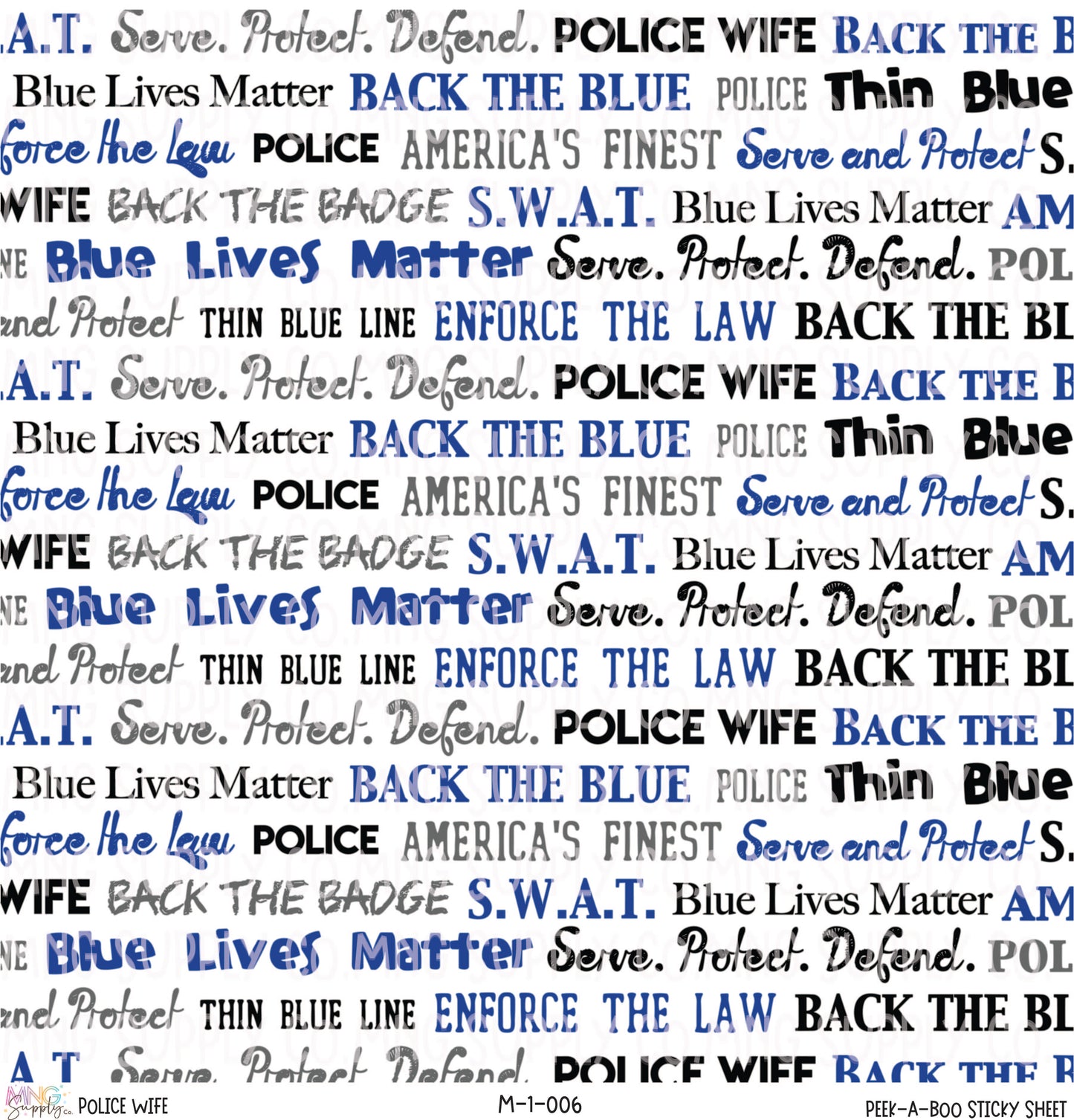 MNG Supply Sticky Sheet Police Wife
