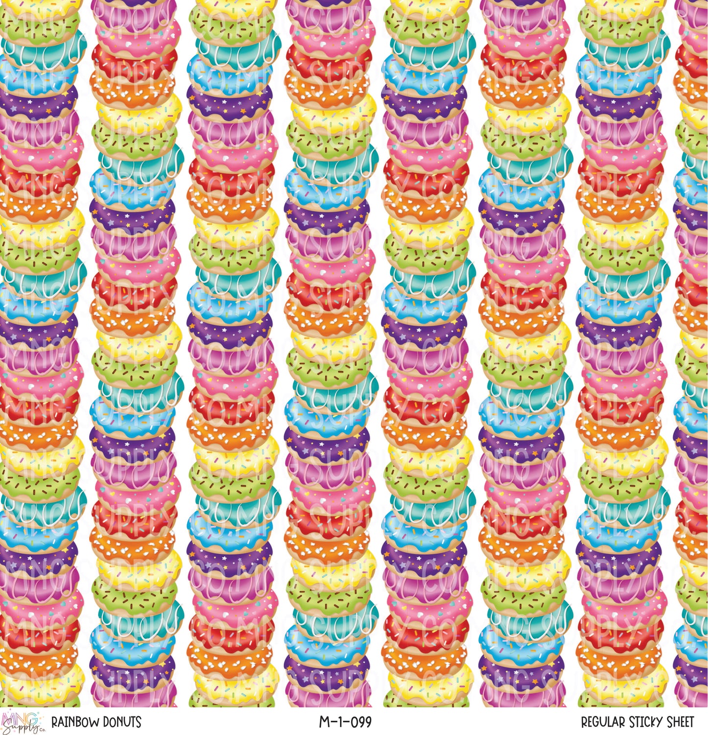 MNG Supply Sticky Sheet Rainbow Donuts