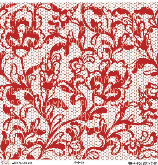 MNG Supply Sticky Sheet Wedding Lace Red