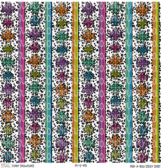 MNG Supply Sticky Sheet Funky Snowflakes