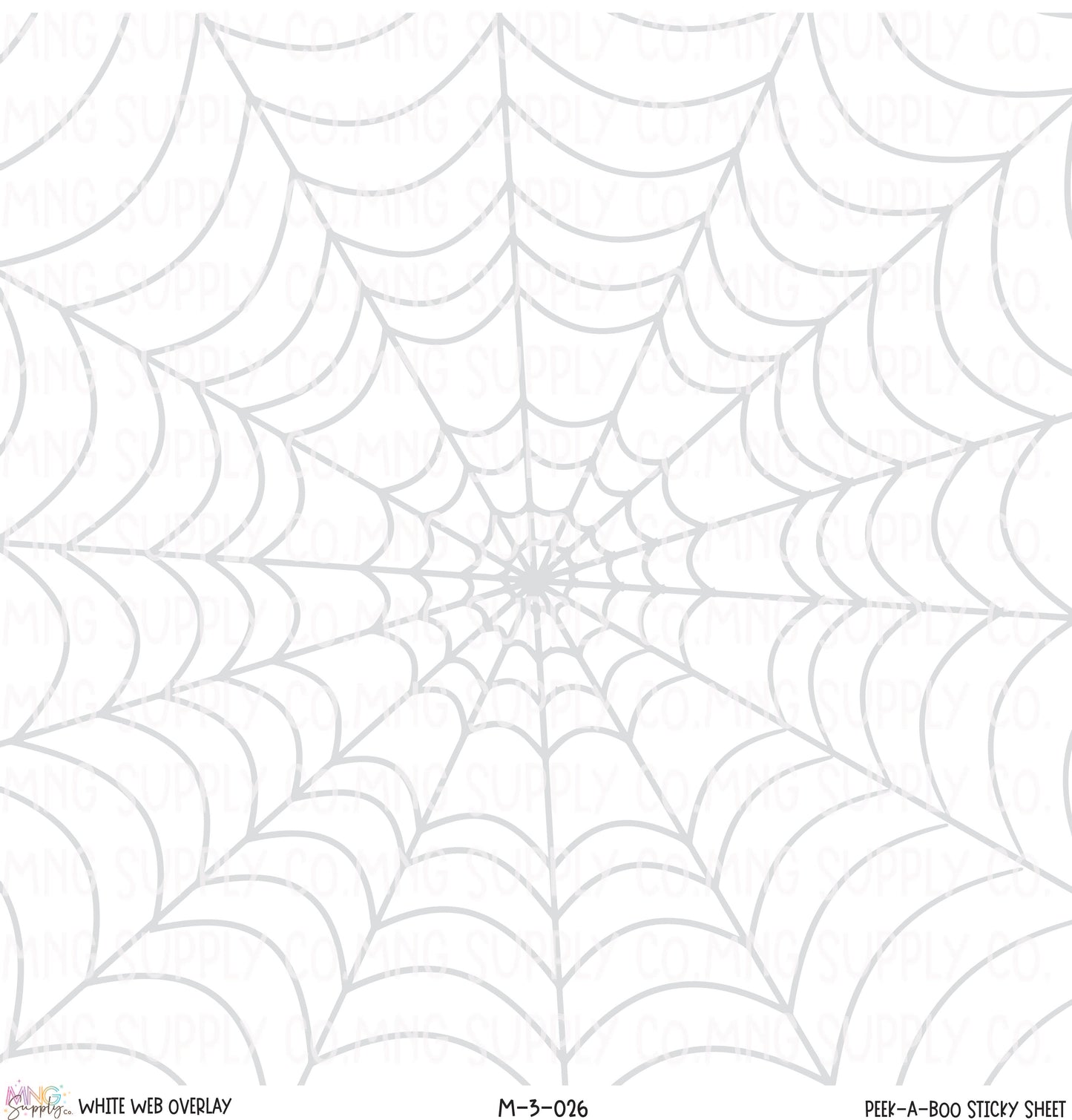 MNG Supply Sticky Sheet White Web Overlay PAB