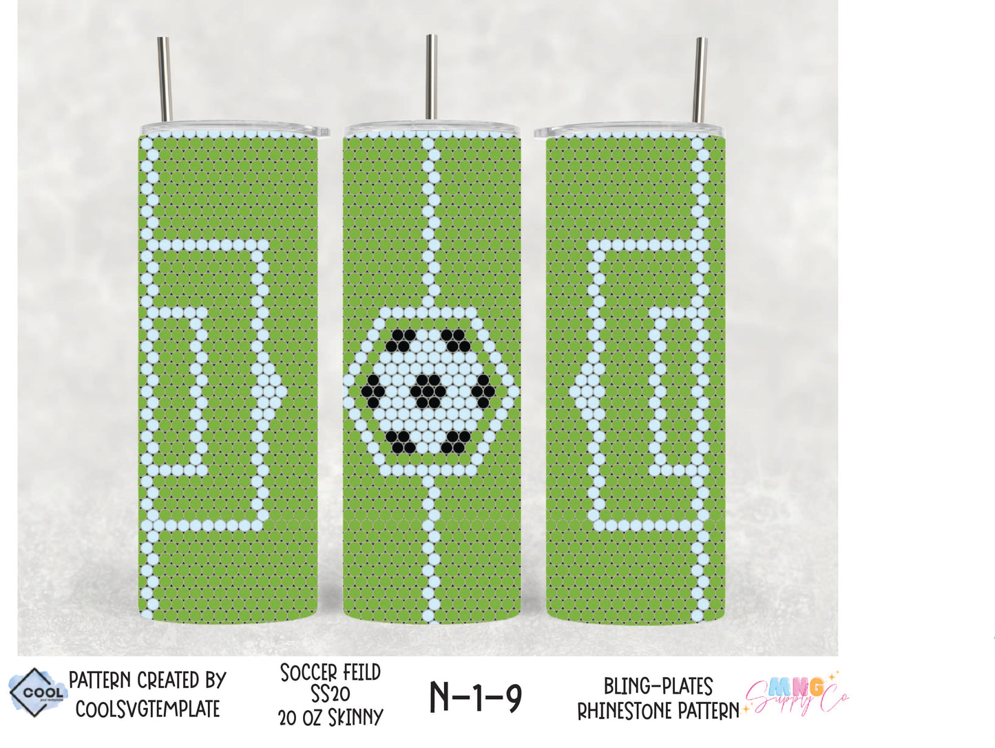 MNG Supply Bling Plate Soccer Field 20oz Skinny