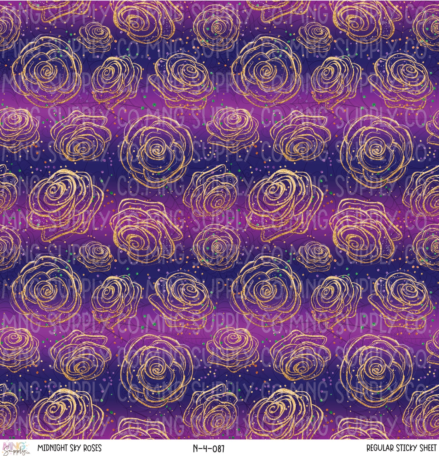 MNG Supply Sticky Sheet Midnight Sky Roses