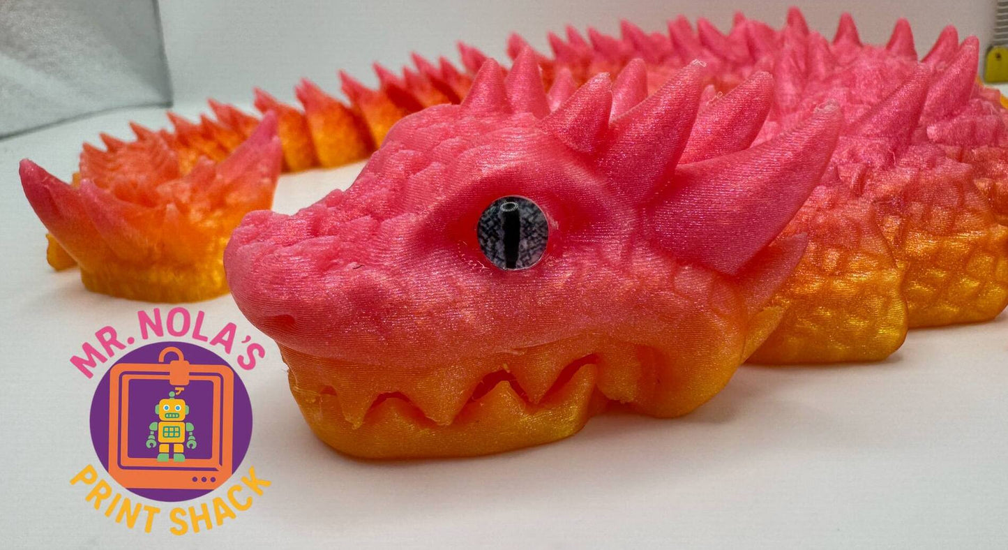 Print Shack 3D Printed 16 Inch SunSet Candy Articulated Dragon