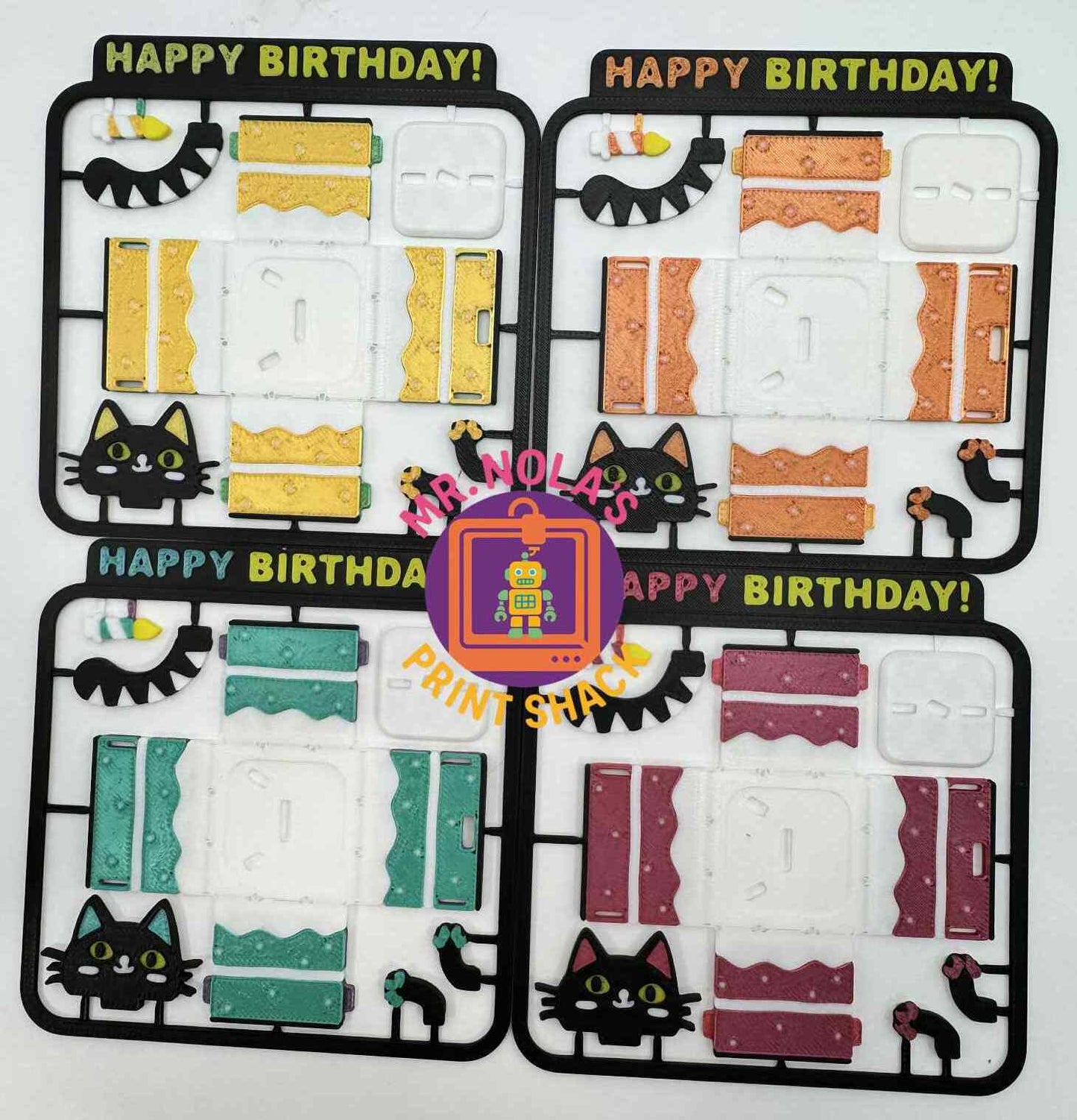 Print Shack 3D Printed Happy Birthday Kitty Pop-Up Kit Card