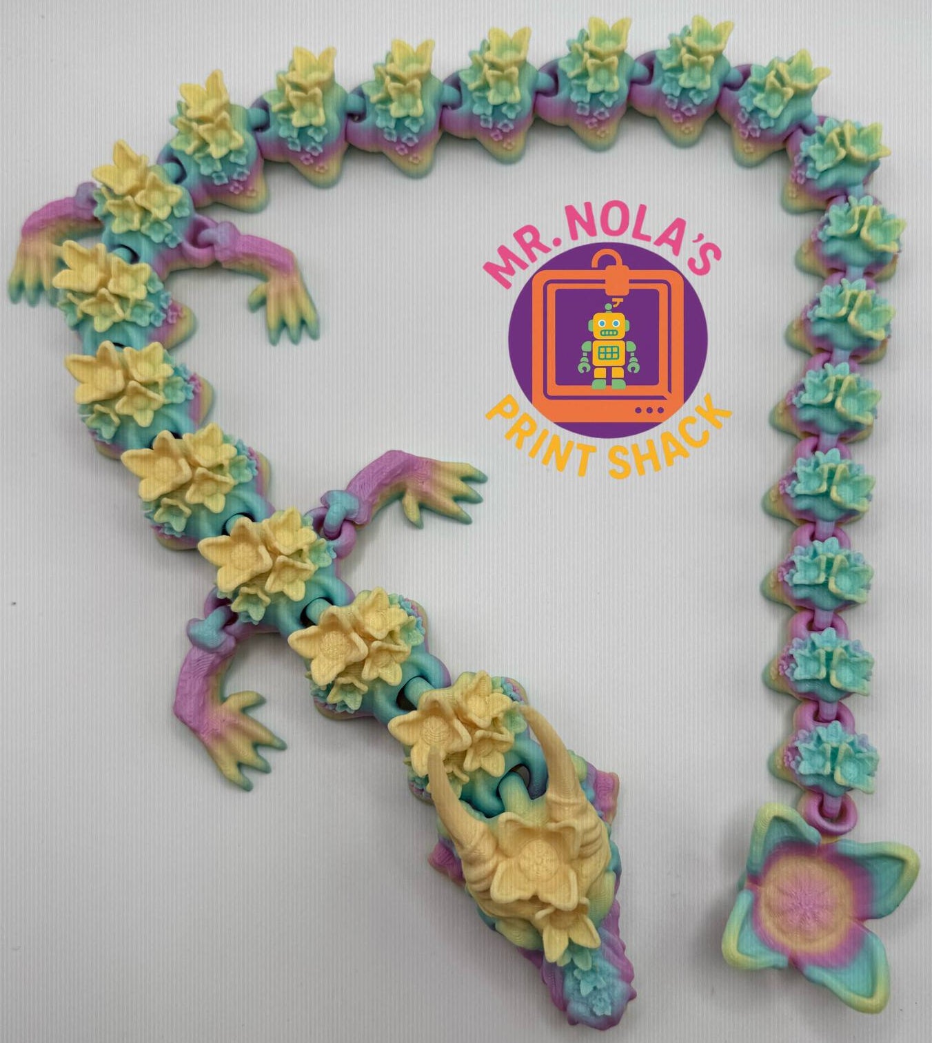 Print Shack 3D Printed Pastel Flower Dragon