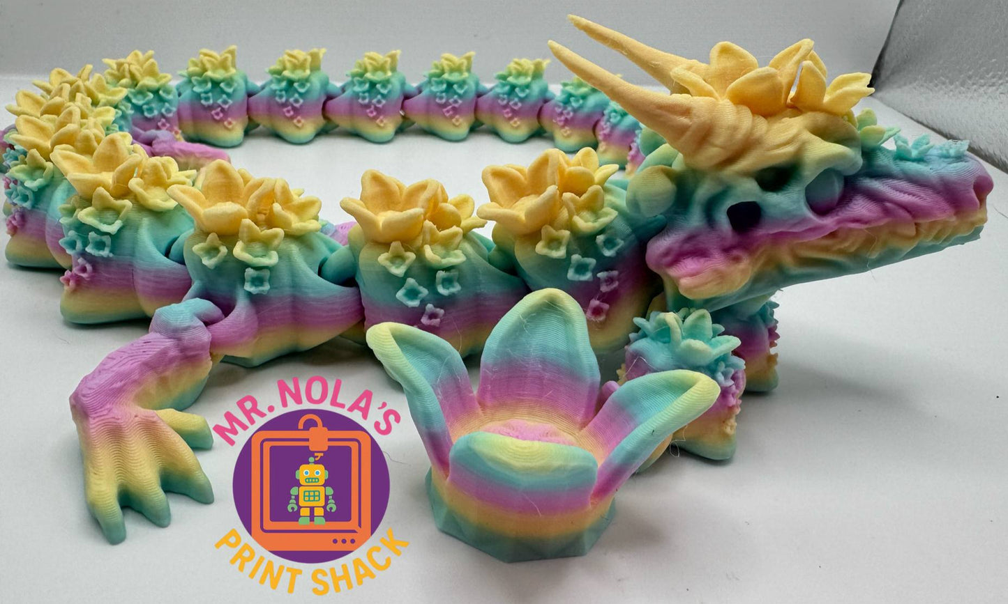 Print Shack 3D Printed Pastel Flower Dragon