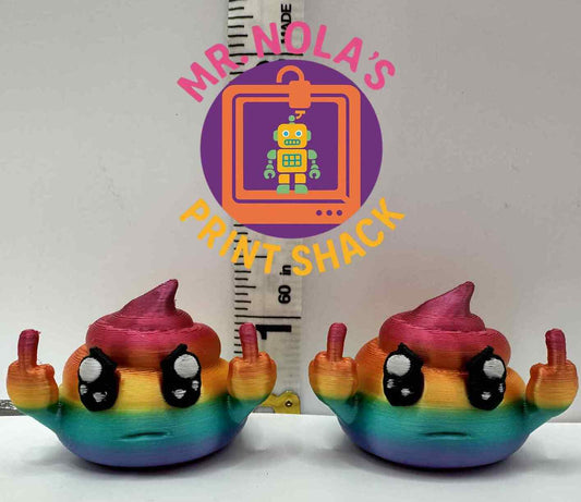 Print Shack  3D Printed Rude-Toot The Rainbow Poop and Decal