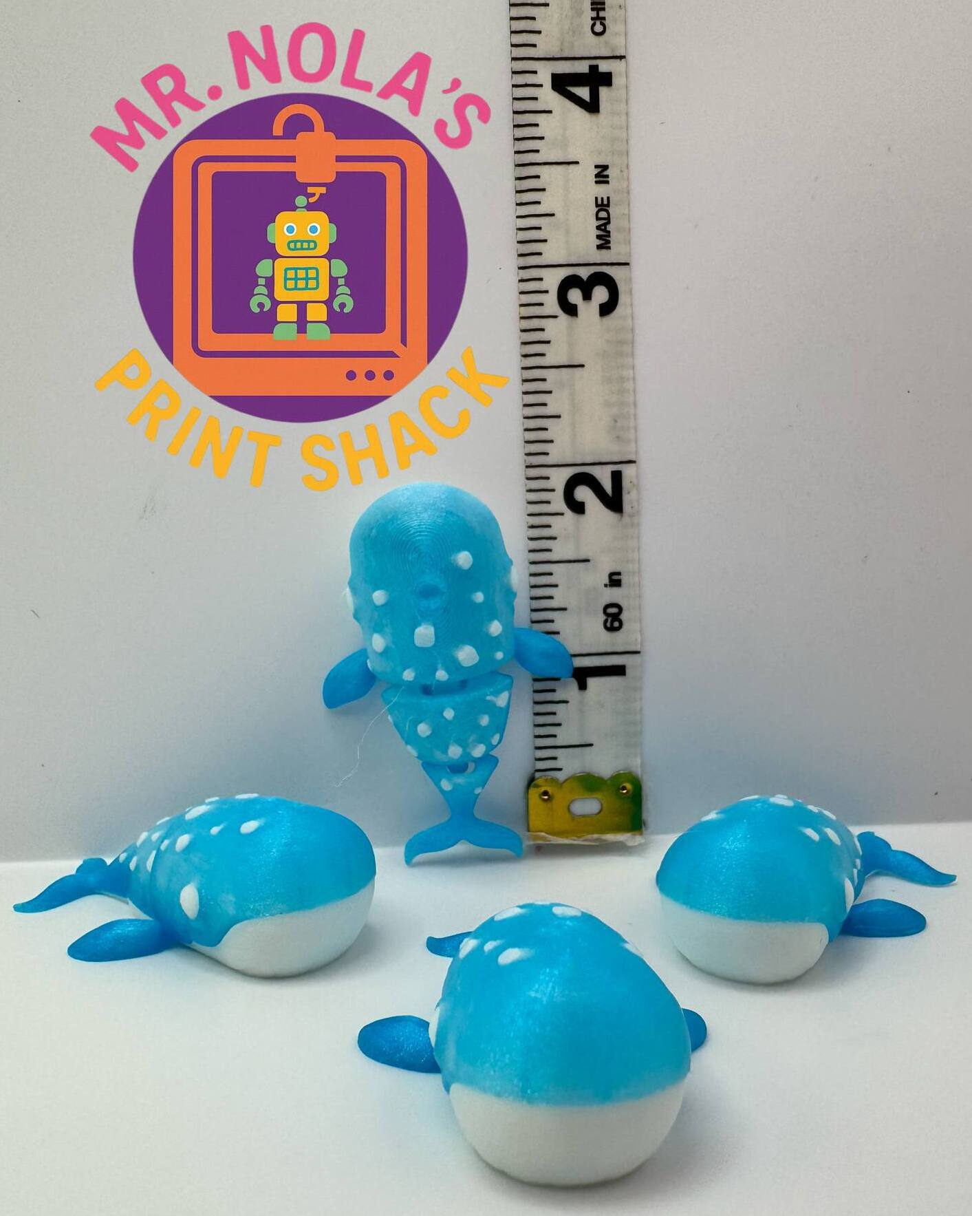 Print Shack  3D Printed Bubbaloos The Chubby Whale