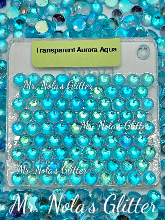 MNG Rocks Transparent Aurora Aqua Glass Rhinestone