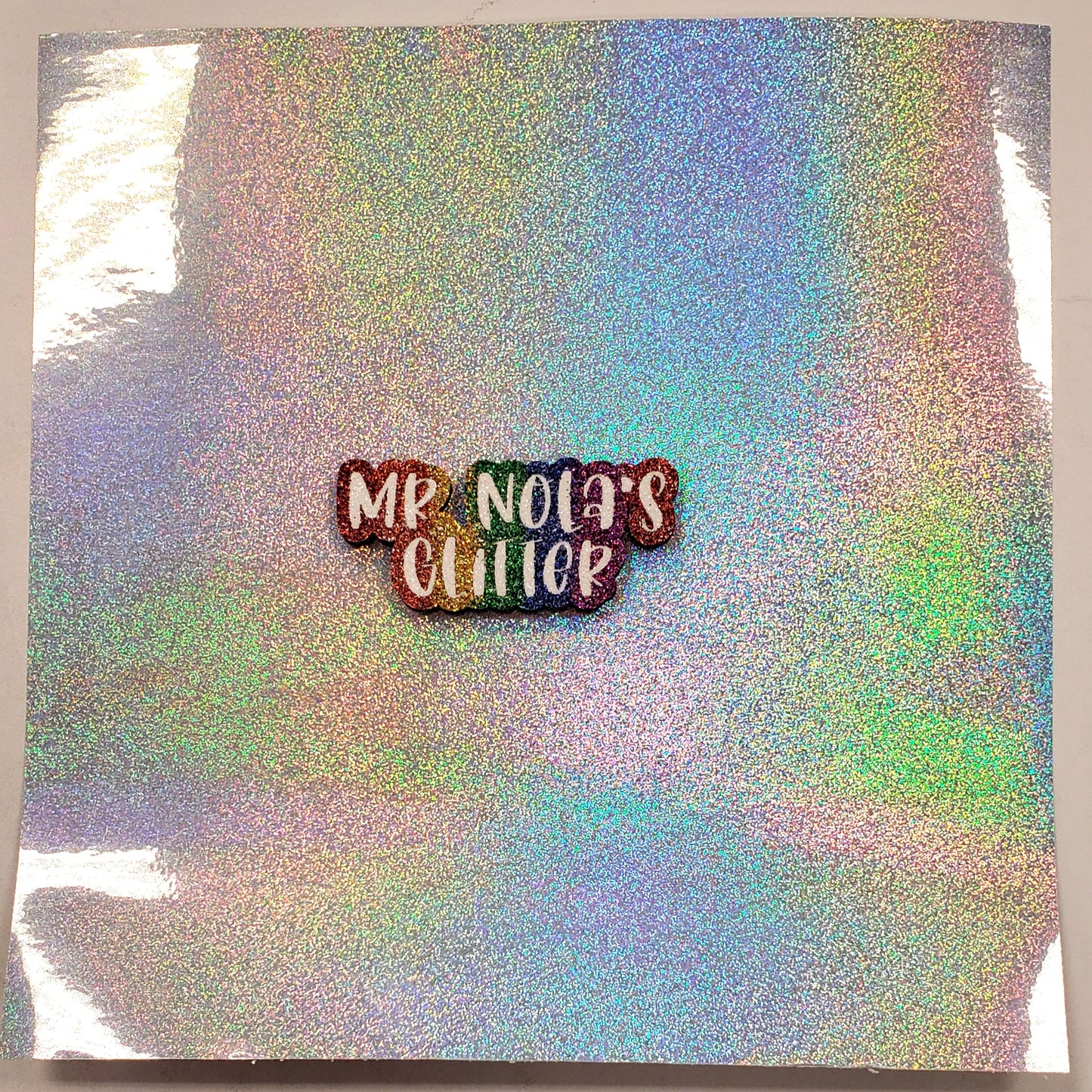 Small Silver Holo Glitter Adhesive Vinyl 12x12