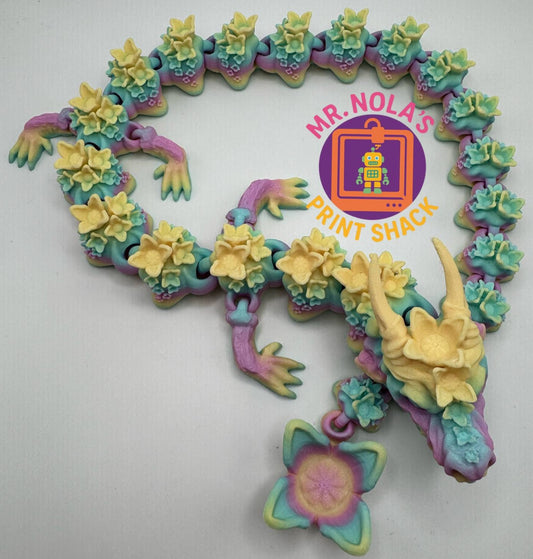 Print Shack  3D Printed Pastel Flower Dragon