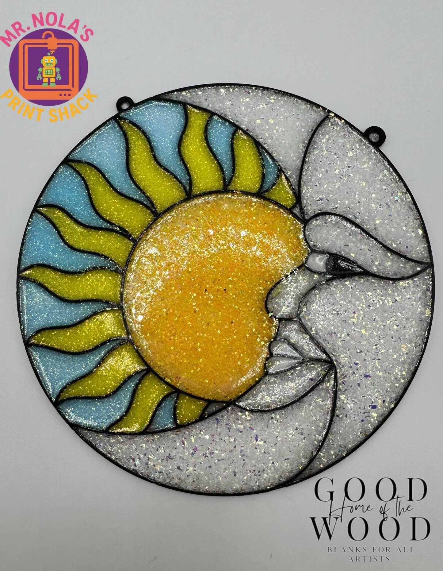 Print Shack  3D Printed Sun-Moon Stain Glass/ Sun Catcher Frame