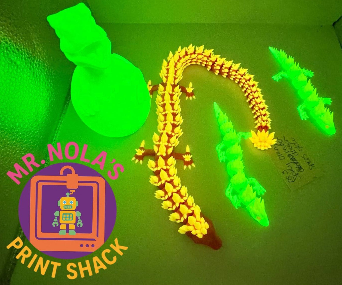 Print Shack  3D Printed Glow in the Dark Dino Egg