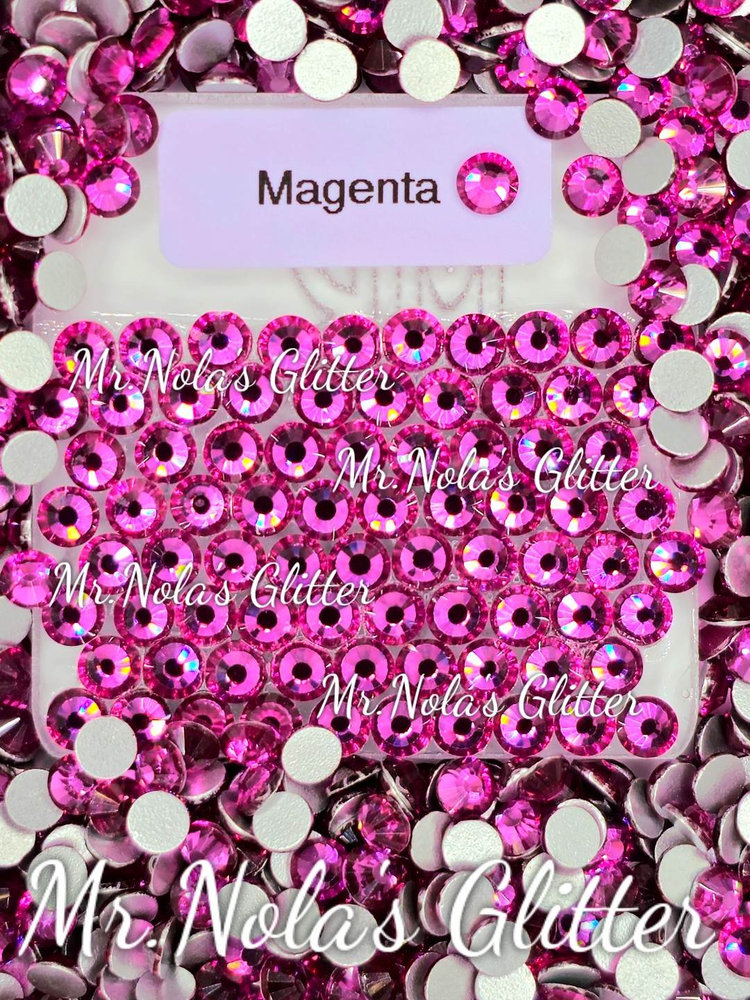 MNG Rocks Fuchsia /Magenta Glass Rhinestones