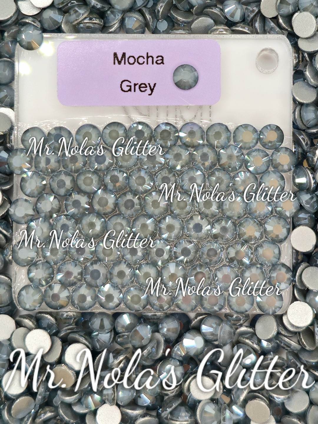 MNG Rocks Mocha Grey Glass Rhinestone