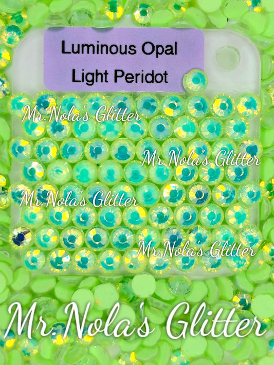 MNG Rocks Luminous Opal Light Peridot Glass Rhinestone