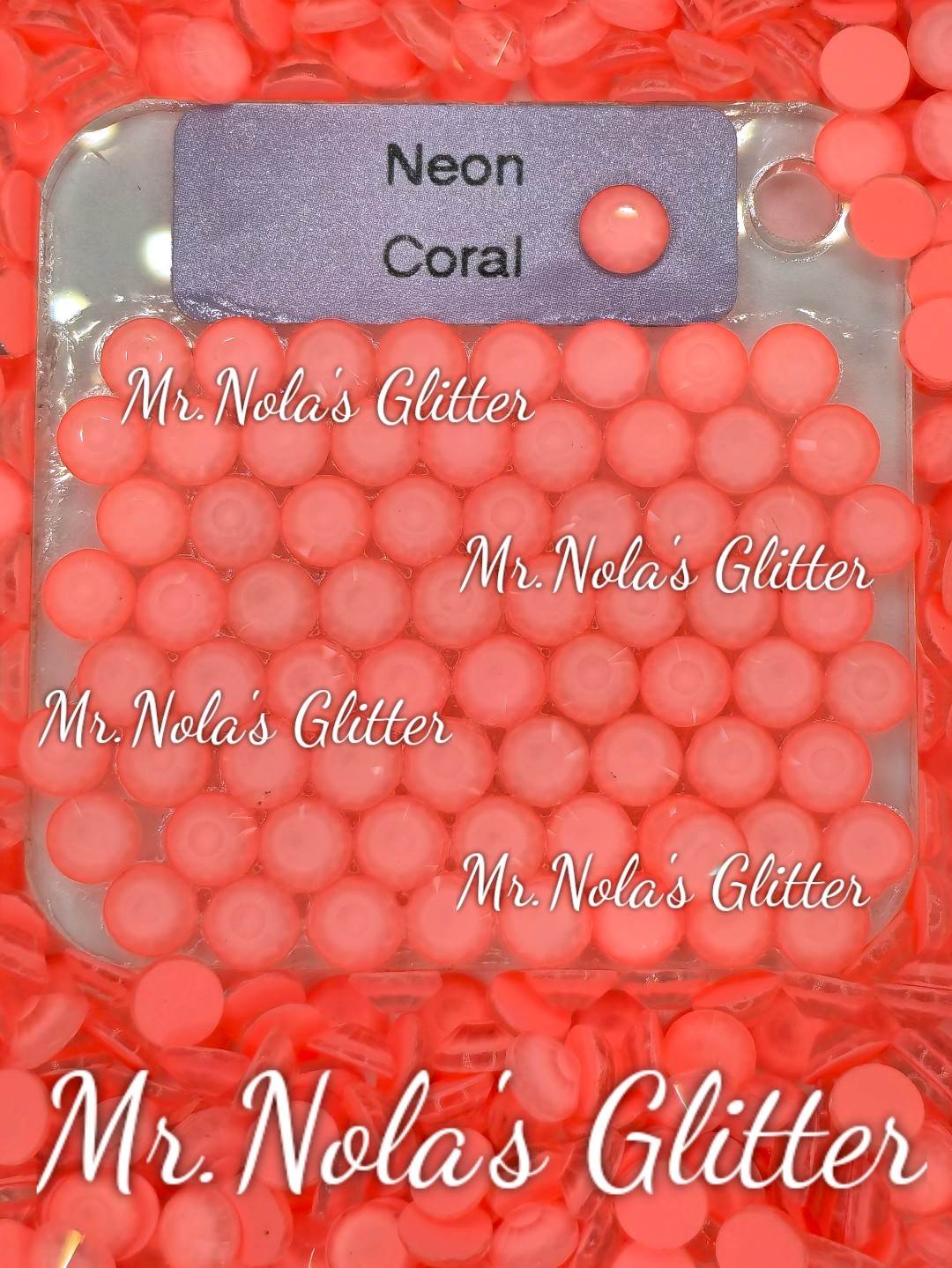 MNG Rocks Neon Coral Glass Rhinestone