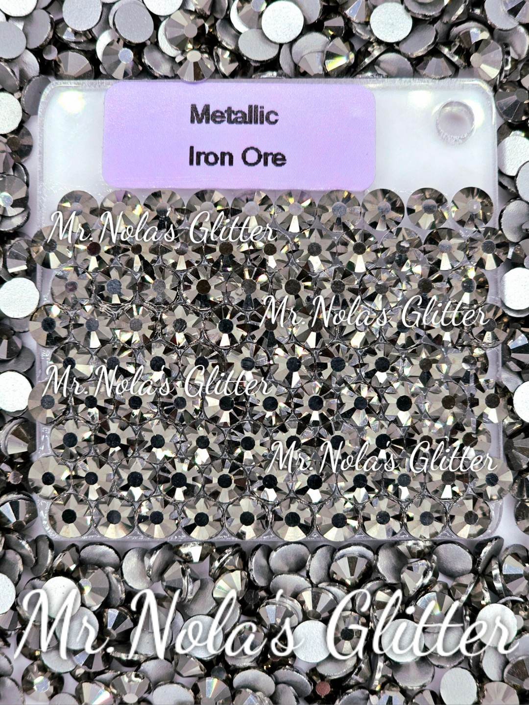 MNG Rocks Hematite/ Metallic Iron Ore Glass Rhinestone