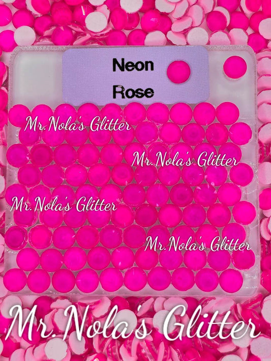 MNG Rocks Neon Rose Glass Rhinestone