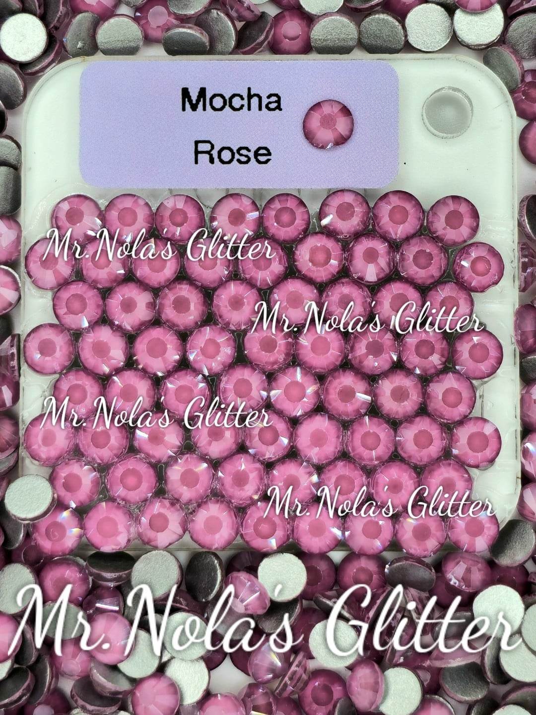 MNG Rocks Mocha Rose Glass Rhinestone