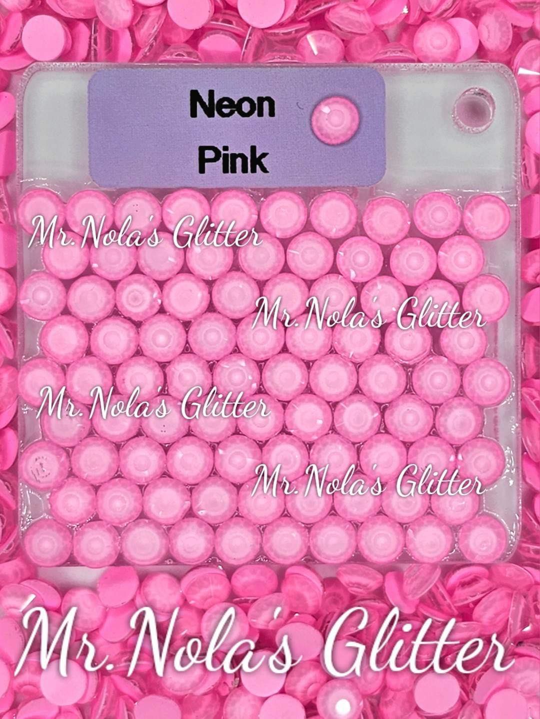 MNG Rocks Neon Light Pink Glass Rhinestone