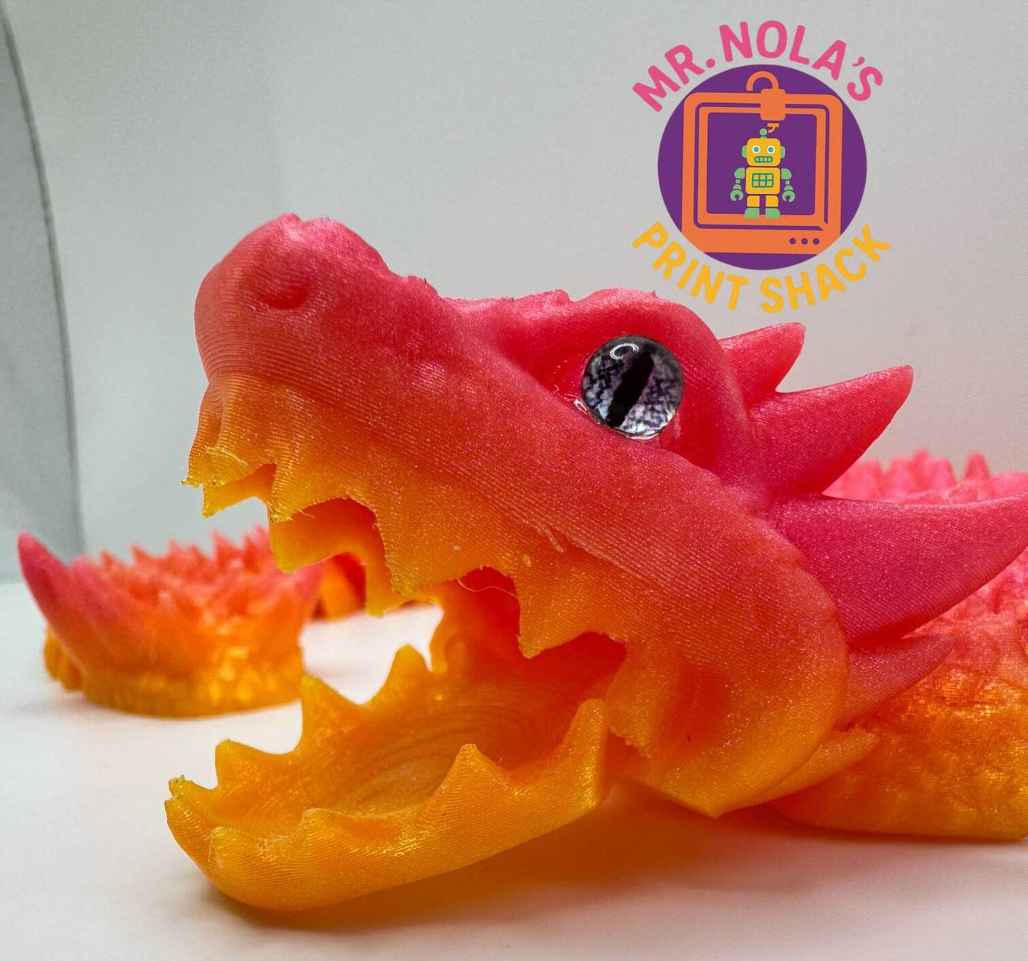 Print Shack  3D Printed 16 Inch SunSet Candy Articulated Dragon