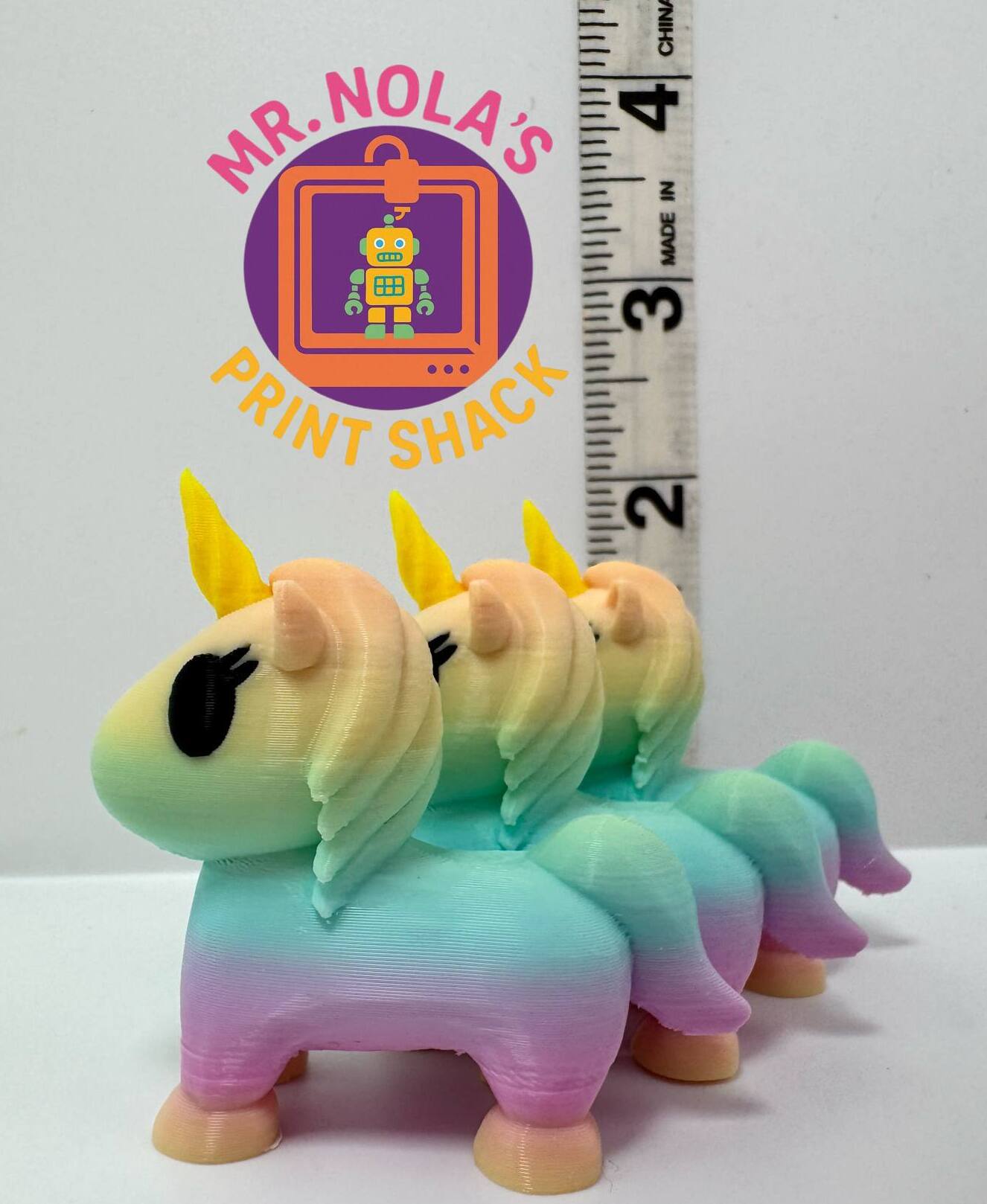 Print Shack  3D Printed Glitter Niblet the Unicorn
