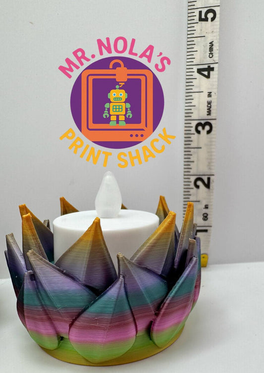 Print Shack  3D Printed Faux Metallic Faux Crystal Faux Candle Holder
