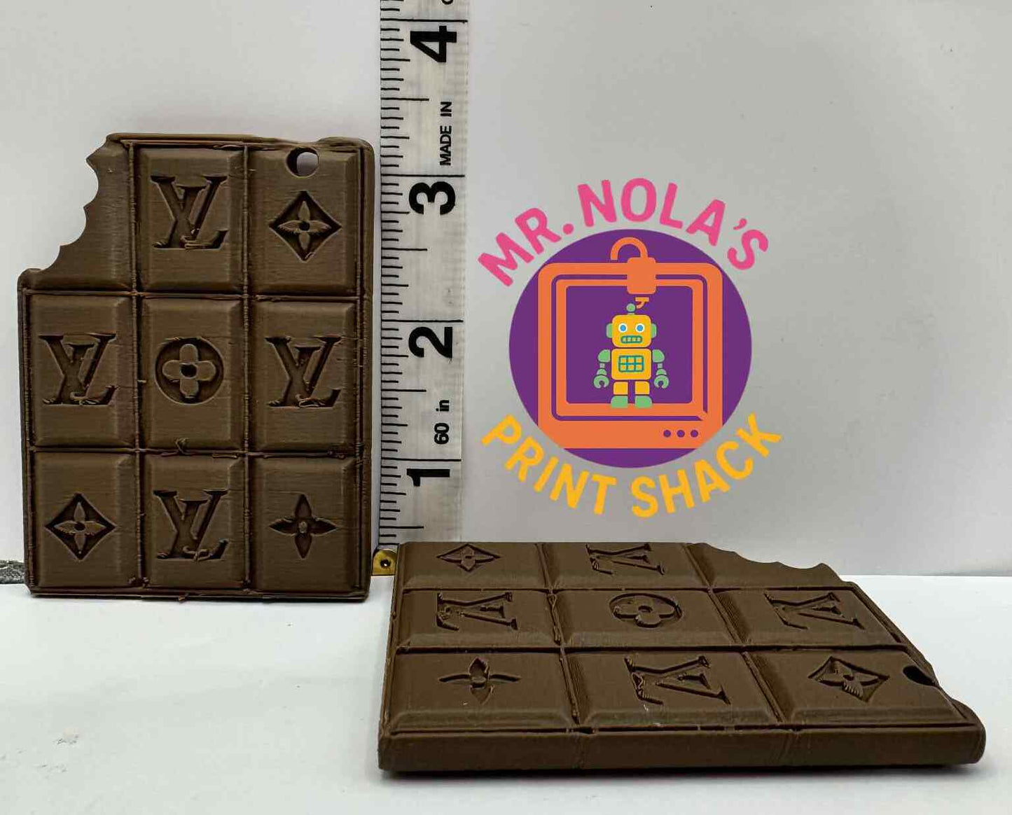 Print Shack  3D Printed LX Chocoluxxe™ Faux Chocolate Bar – Bag Charm Edition